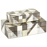 Modernist Bone & Horn Box Set of 2 - Natural / Grey