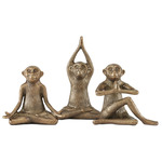 Zen Brass Monkey Set of 3 - Antique Brass