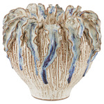 Tropical Crown Vase - Ivory / Reactive Blue