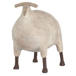 Ancient Ram Sculpture - Black / Beige