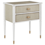 Aster Nightstand - Fog Gray / Off White