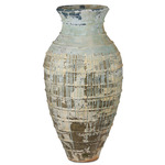 Lipari Planter - Antique White / Blue Drip