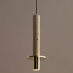 Meta Pendant - Brass / Fiorito Stone