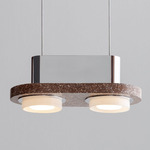Ambra Double Pendant - Polished Aluminum / Fragmentos del Mar