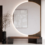 Solis Lighted Living Space Mirror - White / Mirror