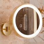 Blush Wall Mount Makeup Mirror - Brushed Brass / Mirror