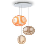 Filigrana Multi-Light Pendant - Matte White / Black & Red Canes
