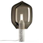 Lighthouse Table Lamp - White Carrara Marble / Grey