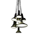 Torch Bunch Multi Light Pendant - Black