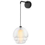 Medusa Wall Sconce - Black / White Mist