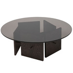 Aukko Coffee Table - Dark Stained Oak / Clear