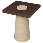 Grova Side Table - Travertine / Ash Brown