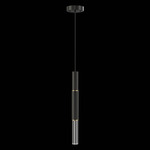 Antonia Cylinder Pendant - Black / Brass / No Skin / Crystal