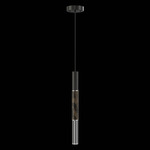 Antonia Cylinder Pendant - Black / Nickel / Charcoal / Crystal