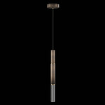 Antonia Cylinder Pendant - Bronze / Brass / No Skin / Crystal