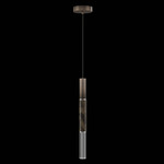 Antonia Cylinder Pendant - Bronze / Nickel / Charcoal / Crystal