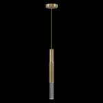 Antonia Cylinder Pendant - Gold Leaf / Nickel / No Skin / Crystal