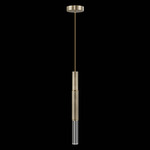 Antonia Cylinder Pendant - Soft Gold Leaf / Brass / No Skin / Crystal