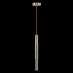 Antonia Cylinder Pendant - Soft Gold Leaf / Nickel / No Skin / Crystal