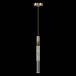 Antonia Cylinder Pendant - Ombre Bronze / Brass / Smoke / Crystal