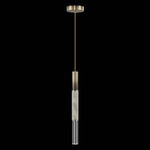 Antonia Cylinder Pendant - Ombre Bronze / Nickel / Smoke / Crystal