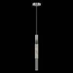 Antonia Cylinder Pendant - Ombre Silver / Brass / Smoke / Crystal