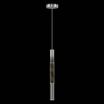 Antonia Cylinder Pendant - Ombre Silver / Nickel / Charcoal / Crystal