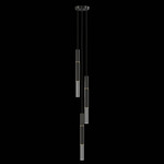 Antonia Cylinder Round Multi-Light Pendant - Black / Brass / No Skin / Crystal