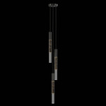 Antonia Cylinder Round Multi-Light Pendant - Black / Brass / Charcoal / Crystal
