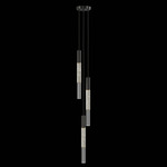 Antonia Cylinder Round Multi-Light Pendant - Black / Brass / Smoke / Crystal