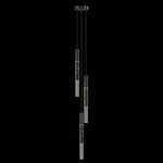 Antonia Cylinder Round Multi-Light Pendant - Black / Nickel / Charcoal / Crystal