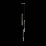 Antonia Cylinder Round Multi-Light Pendant - Bronze / Brass / Charcoal / Crystal
