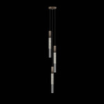 Antonia Cylinder Round Multi-Light Pendant - Bronze / Nickel / Smoke / Crystal