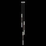 Antonia Cylinder Round Multi-Light Pendant - Silver Leaf / Brass / Charcoal / Crystal