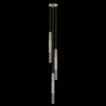 Antonia Cylinder Round Multi-Light Pendant - Soft Gold Leaf / Brass / Smoke / Crystal