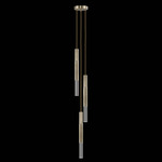 Antonia Cylinder Round Multi-Light Pendant - Soft Gold Leaf / Nickel / No Skin / Crystal