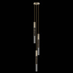 Antonia Cylinder Round Multi-Light Pendant - Soft Gold Leaf / Nickel / Charcoal / Crystal