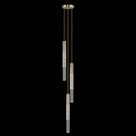 Antonia Cylinder Round Multi-Light Pendant - Soft Gold Leaf / Nickel / Smoke / Crystal