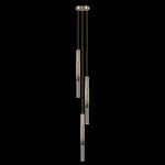 Antonia Cylinder Round Multi-Light Pendant - Ombre Bronze / Brass / No Skin / Crystal