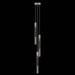 Antonia Cylinder Round Multi-Light Pendant - Ombre Silver / Brass / Charcoal / Crystal