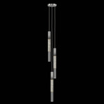 Antonia Cylinder Round Multi-Light Pendant - Ombre Silver / Brass / Smoke / Crystal