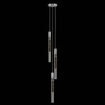 Antonia Cylinder Round Multi-Light Pendant - Ombre Silver / Nickel / Charcoal / Crystal