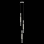 Antonia Cylinder Round Multi-Light Pendant - Ombre Silver / Nickel / Smoke / Crystal