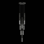 Antonia Cylinder Round Multi-Light Pendant - Black / Nickel / No Skin / Crystal