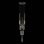 Antonia Cylinder Round Multi-Light Pendant - Black / Nickel / Charcoal / Crystal