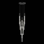 Antonia Cylinder Round Multi-Light Pendant - Black / Nickel / Smoke / Crystal
