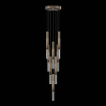 Antonia Cylinder Round Multi-Light Pendant - Bronze / Brass / No Skin / Crystal
