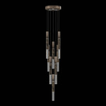 Antonia Cylinder Round Multi-Light Pendant - Bronze / Nickel / Charcoal / Crystal