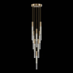 Antonia Cylinder Round Multi-Light Pendant - Gold Leaf / Nickel / Smoke / Crystal