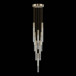 Antonia Cylinder Round Multi-Light Pendant - Soft Gold Leaf / Nickel / Smoke / Crystal